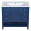 Ensemble de meuble-lavabo 36 po avec lavabo, une armoire et trois tiroirs, panneau en bois massif et panneau de fibres à densité moyenne, meuble-lavabo-2009162047