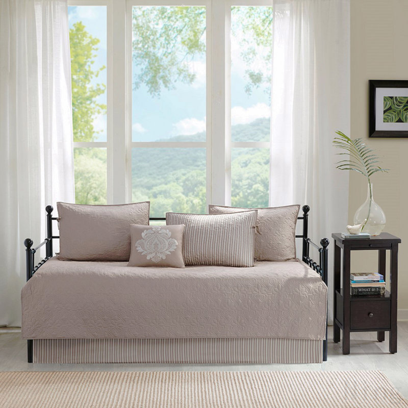 6 Piece Reversible Daybed Cover Set Khaki Daybed, Khaki