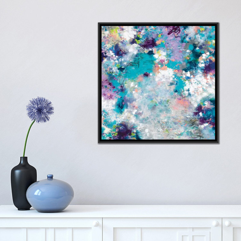 « promesse », impression sur toile, H 18 po x l 18 po x P 1,5 po, Toile encadrée noire, Pas de tapis