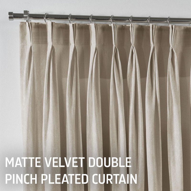Room Darkening Single Curtain Panel, Seashell, 65 W x 200 D cm