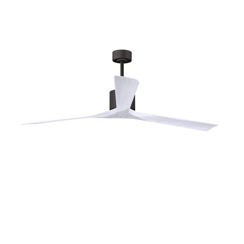 Nan XL 3 - Ventilateur de plafond, Bronze texturé, Blanc mat