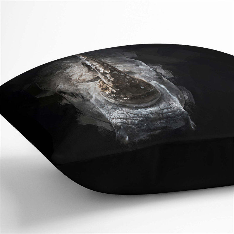 Square Throw Cushion, Black, 40cm H x 40cm W x 15cm D