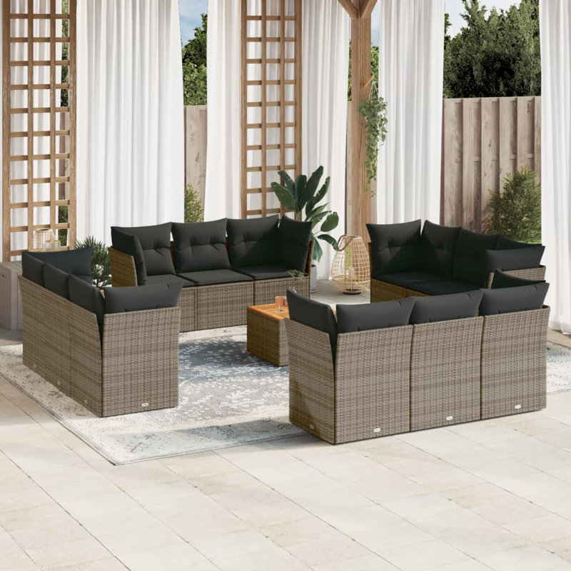 Vidaxl Garden Sofa Set Grey And Brown
