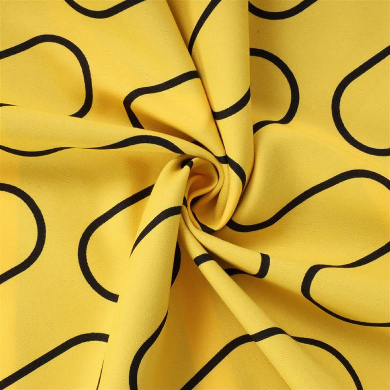 Microfiber Geometric Shapes Duvet Cover Set with Pillowcases Included, Ochre/Black