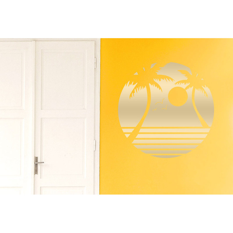 Nautical & Beach Non-Wall Damaging Wall Decal, Shiny Gold