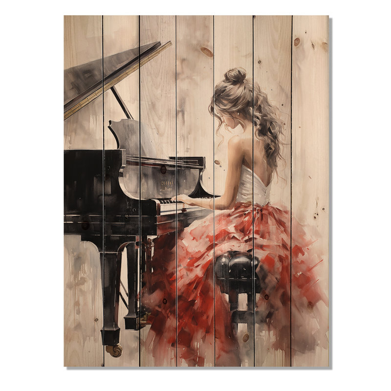 Bursaite - décor de bois musical sur bois de pin naturel, H 32 po x l 24 po