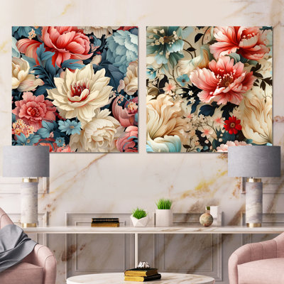 Cremeans - Floral Wall Art Prints Set Of 2