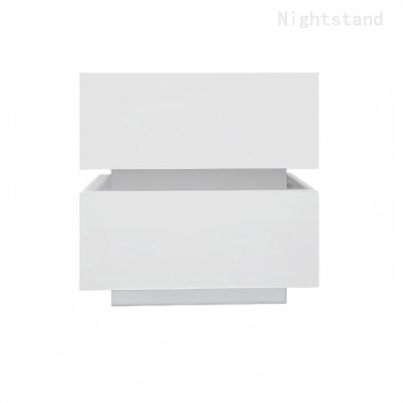 Table de chevet de chambre à coucher, table de chevet avec table de chevet à lumière RVB avec contrôle Bluetooth