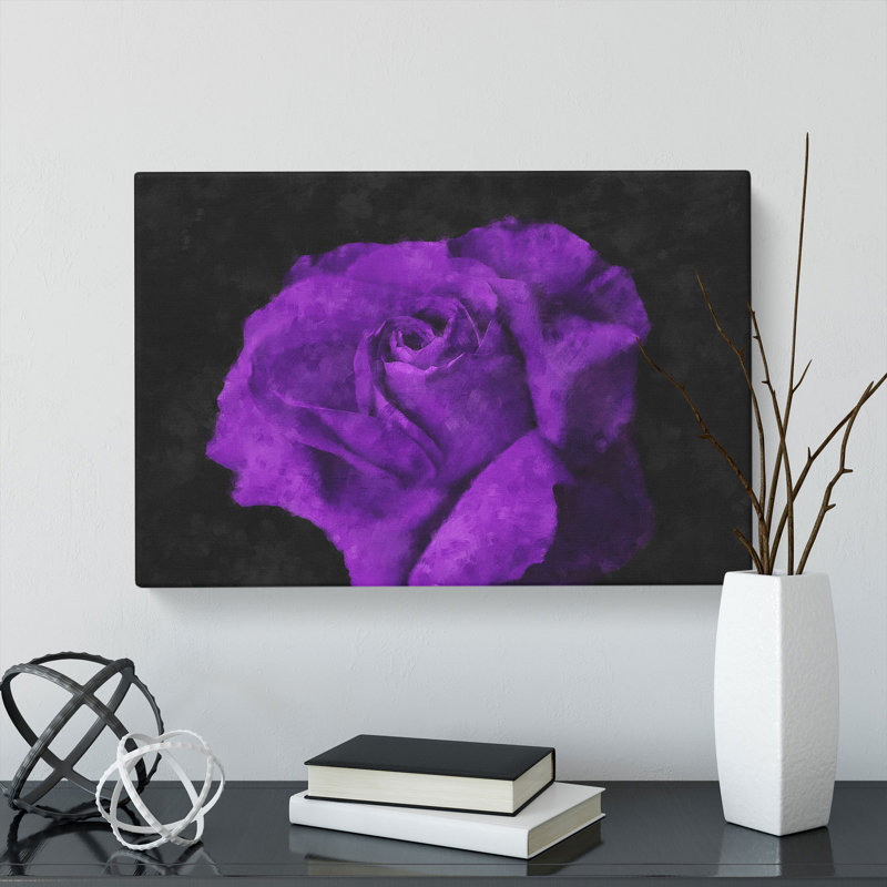 Purple Rose Flower Vol.3 - Wrapped Canvas, 50cm H x 76cm W x 3cm D