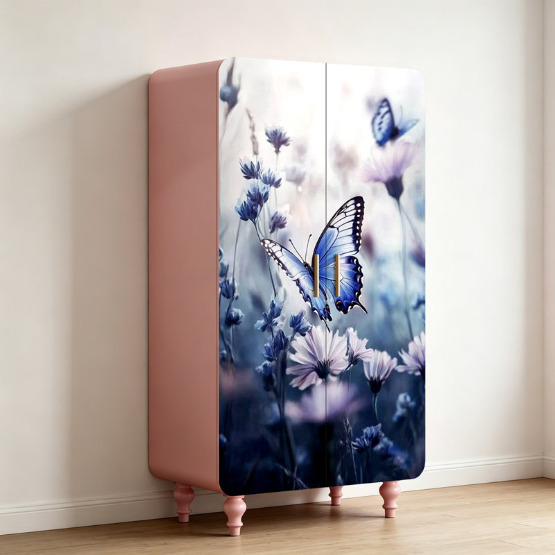 French simple modern home double door wardrobe