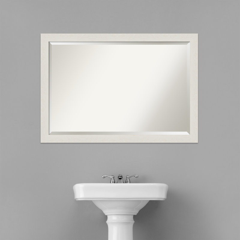 Miroir mural Akhia, 27 po x 39 po, Blanc crème vieilli