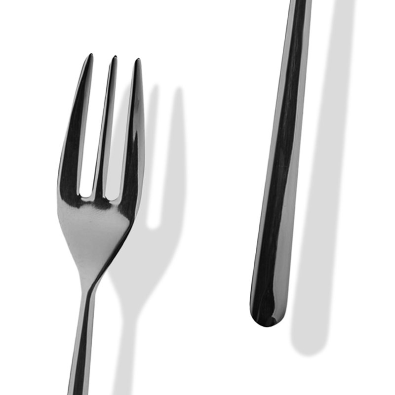 Ensemble de service 3 pièces (cuillère fourchette et louche) Linea noir Oro Nero, Or noir