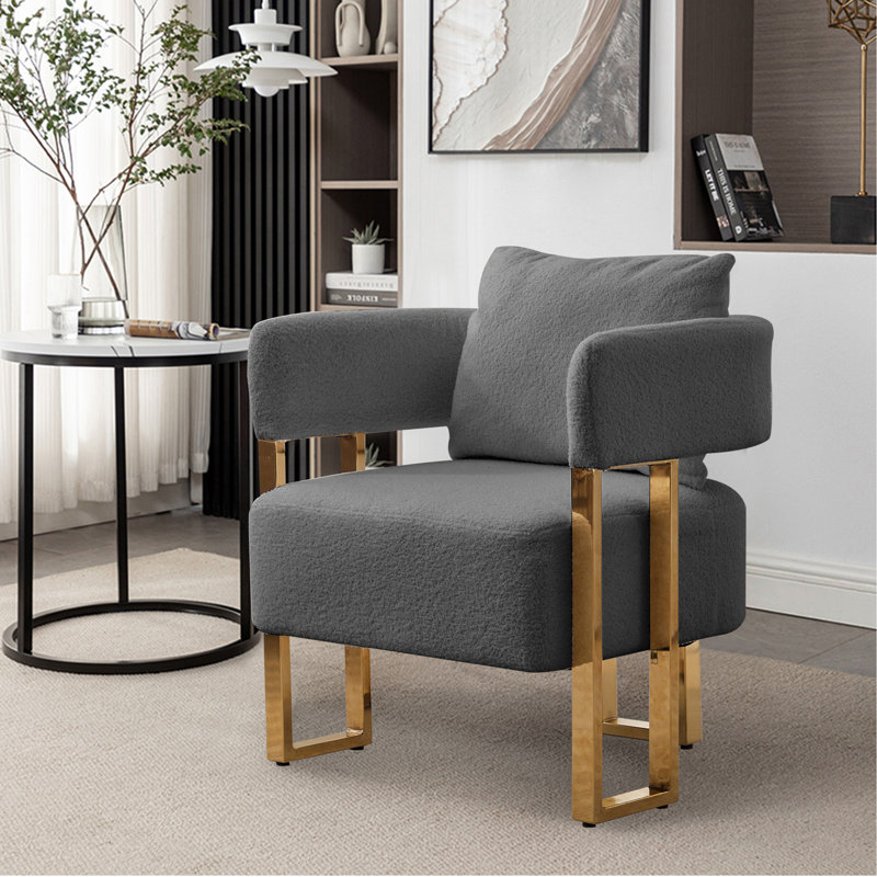 TS Modern Decorative Chair, Gray Teddy