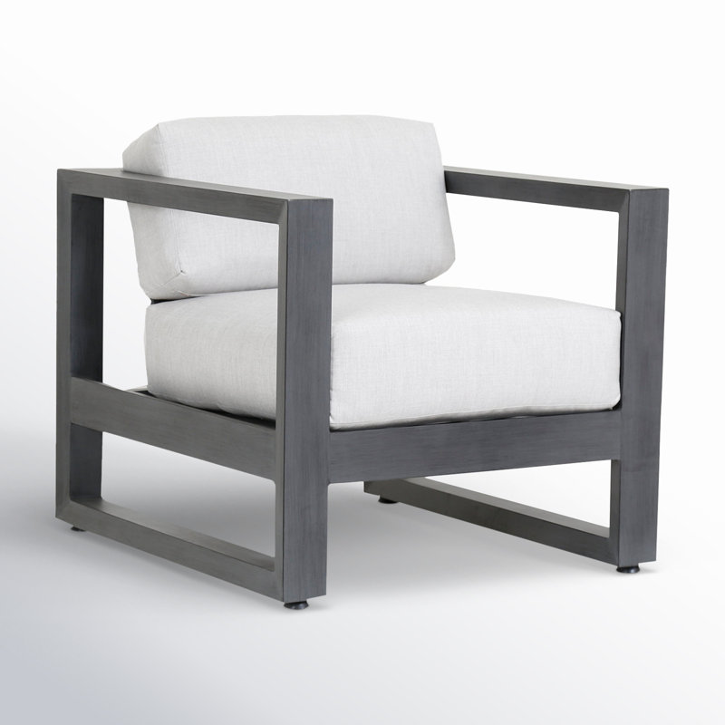 Chaise de patio avec coussins Sunbrella Georgie, Argent coulé Sunbrella®