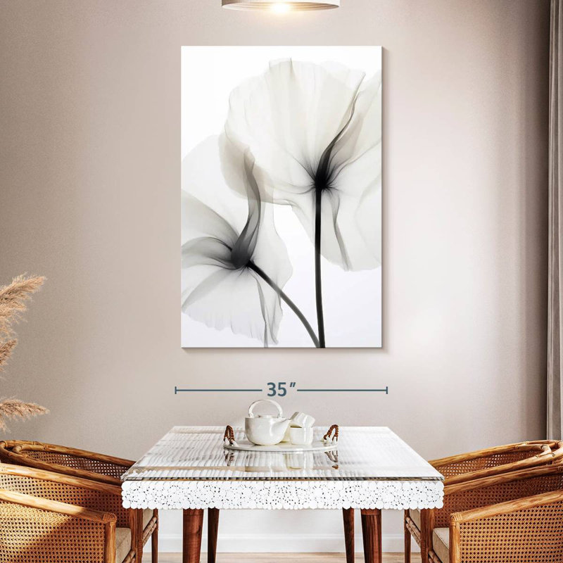 Harnek translucide fleurs de pavot blanches I, H 51 po x l 34 po