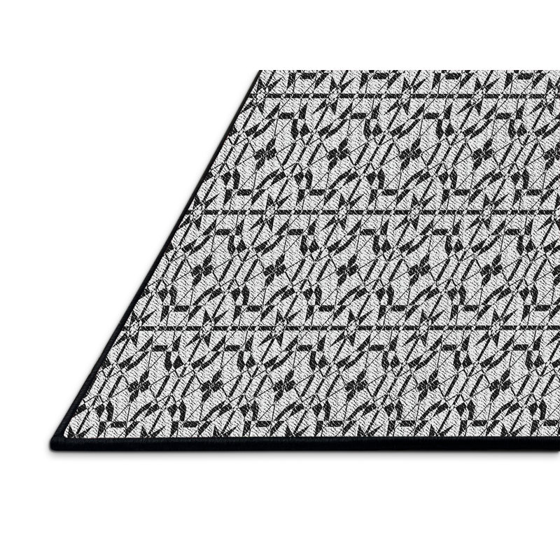 Tapis noir/blanc à motifs, Rectangle 3 pi x 5 pi