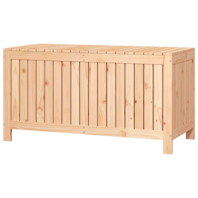 Rosalind Wheeler Daesha 121cm W 269L Water Resistant Pine Solid Wood Deck Box, Brown