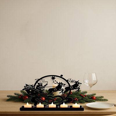 Porte-bougie en fer rétro, catégorie porte-bougie, silhouette complexe de style campagnard rustique, décoration festive en fer léger et durable pour centre de table