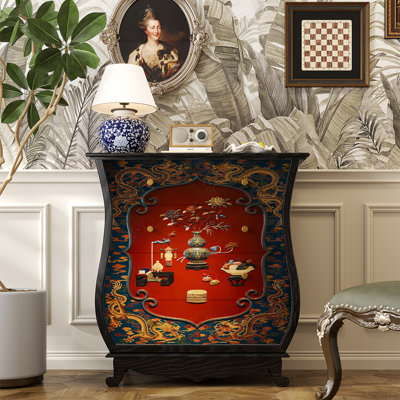 Retro waist-shaped four-drawer cabinet