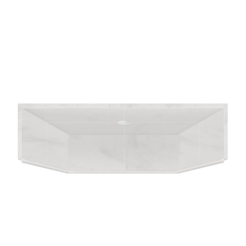 63.5'' W 37.75'' D Shower Base, White Carrara