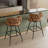 George Bar Stools Set Of 2 Counter Height Suede-textured Fabric Upholstered Modern Barstools With High Backs 4 Metal Legs Chair For Kitchen Island Dining Room Bar-847166797