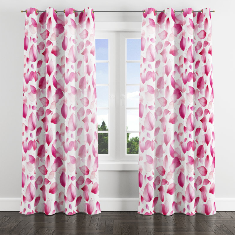Rideaux pour chambre à coucher Teens Abstract Florals - Delicate Bal, L 52 po x L 120 po, Œillets dorés