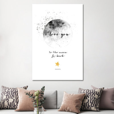Moon And Back by Mercedes Lopez Charro - Wrapped Canvas Gallery-Wrapped Canvas Giclée