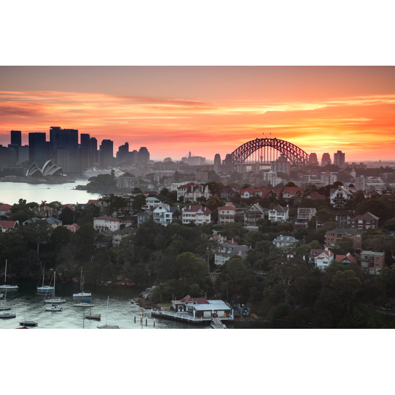 Sunset At Sydney Harbour by GordonBellPhotography - Wrapped Canvas Print, 61cm H x 91cm W x 3.8cm D