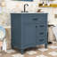 Meuble-lavabo autoportant élégant avec lavabo en céramique, rangement réglable et porte à fermeture en douceur-676184527