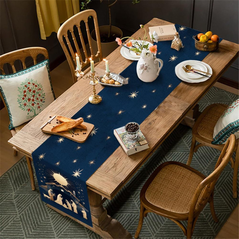 Chemin de table de Noël - 13 X 72 pouces - Décoration de table de salle à manger pour Noël