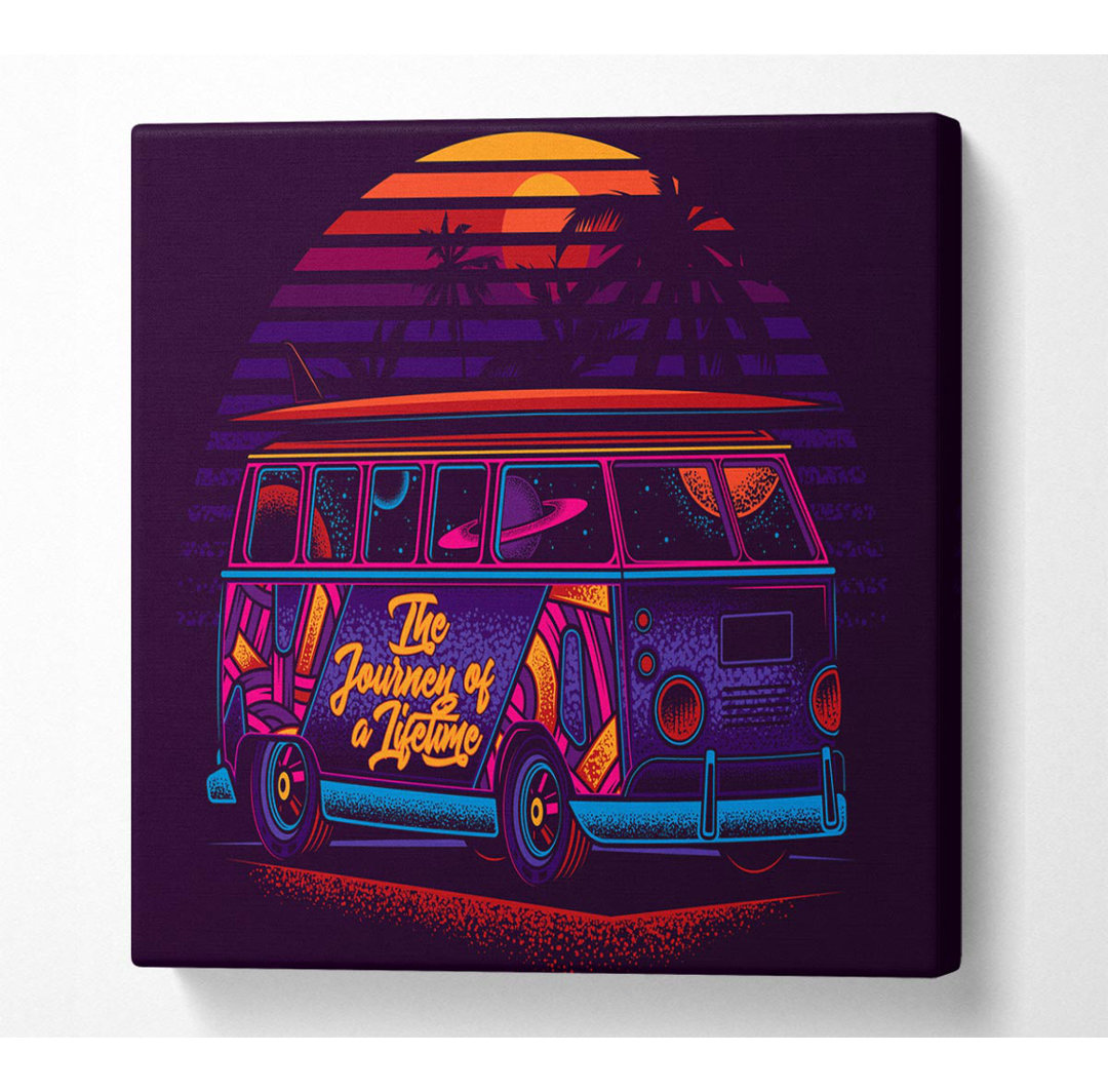 Vw Camper Surfs Up - Wrapped Canvas Kunstdrucke