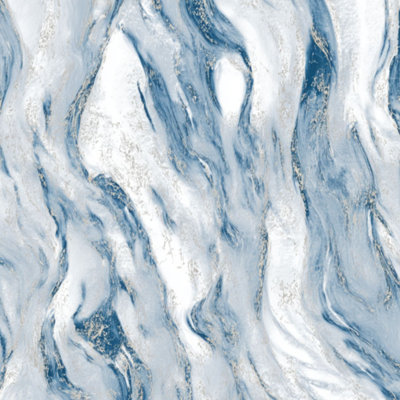 Peel and Stick Wallpaper Light Blue White Marble Abstract Contact Paper Removable Self Adhesive Wall Mural Wall Decor for Bedroom Kitchen Cabinets 17.7in x 118in
