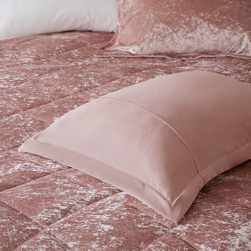 Housse de couette en velours rosé pour très grand / très grand lit, design élégant et luxueux exquis, Rosé