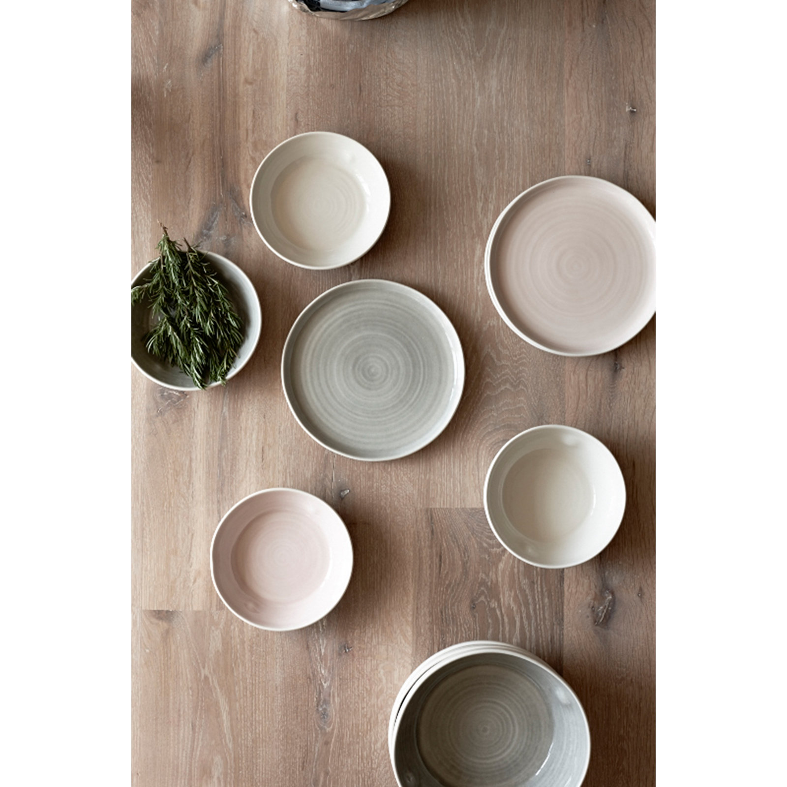 Pinch Stoneware Dinnerware Set, Gray