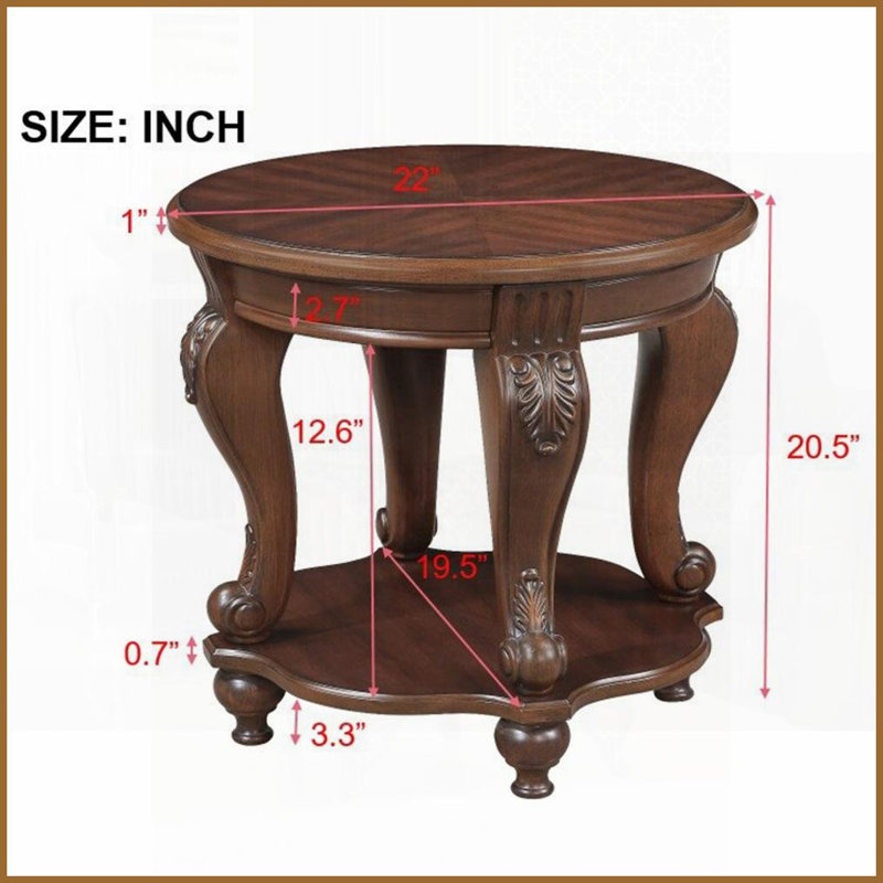 Ensemble de tables basses antiques 3 pièces avec assemblage facile Coins arrondis pour petits appartements