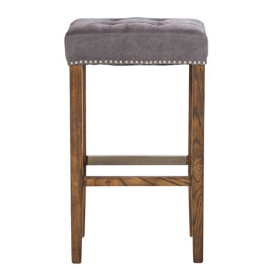 Calne Upholstered Counter Stool with Solid Wood Frame