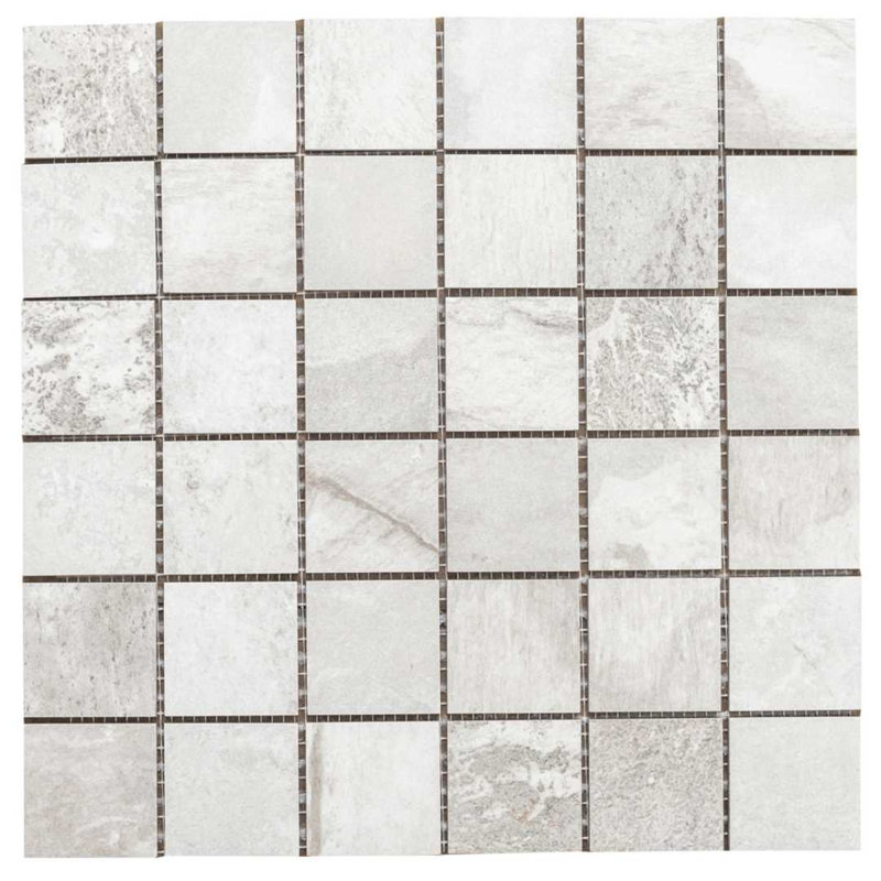 Wells Stone 2" x 2" Porcelain Mosaic Wall and Floor Tile, White