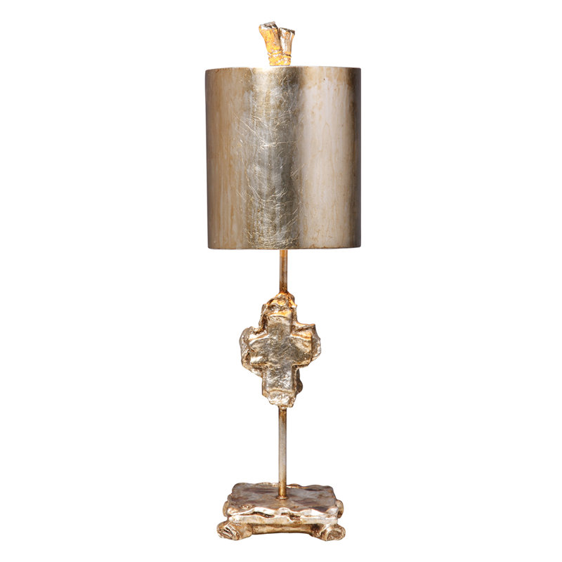 Cross 23" Table Lamp, Silver