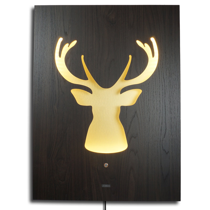 MA01 Rustic Wall Decor, Walnut Black/Gold