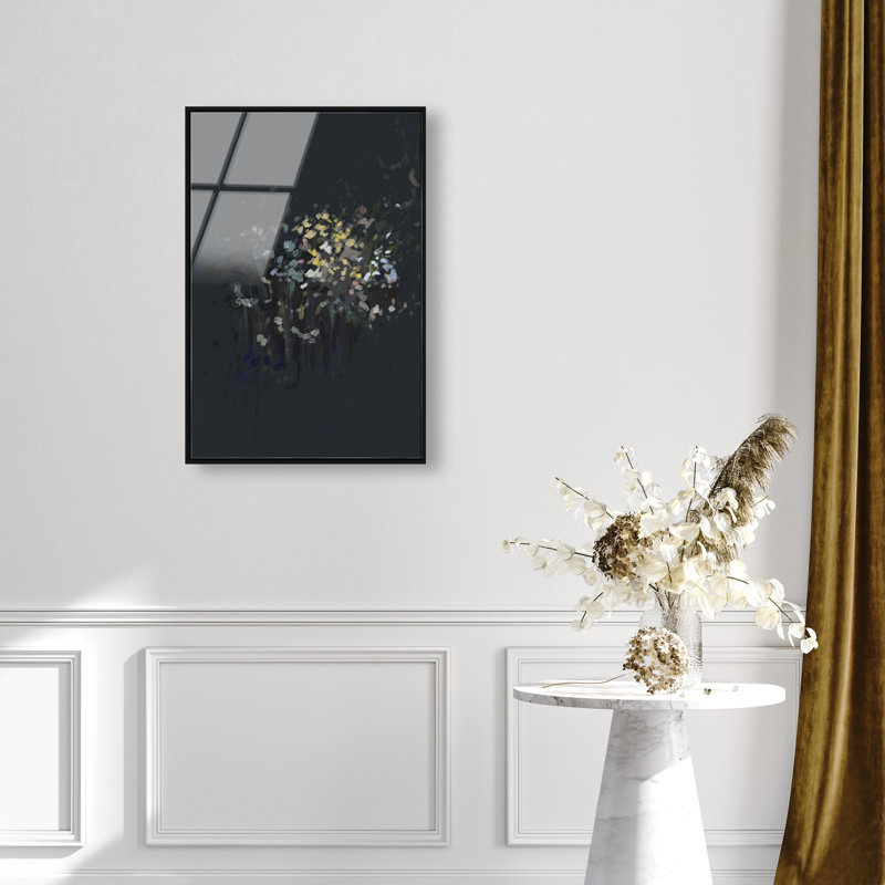 Midnight Flowers Print by Oliver Gal, 21"H x 31"W, Black Floater Frame