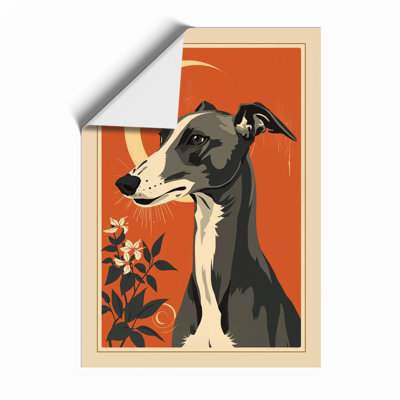 Greyhound Art Deco - Framed Print