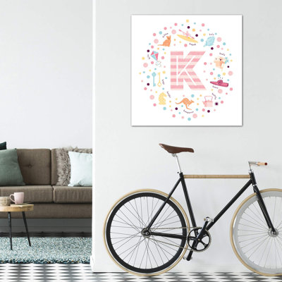 " Illustrated Letter K Pink "