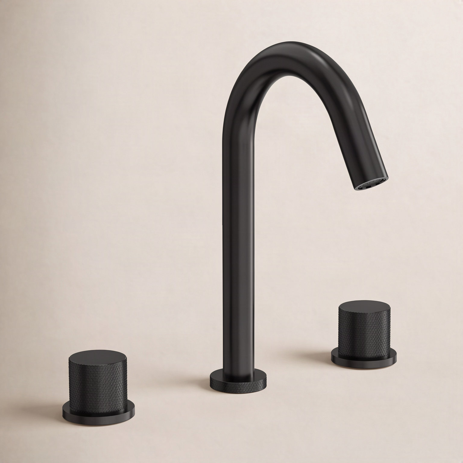 Widespread Bathroom Faucet with Drain, Matte Black