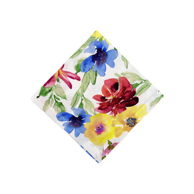 Floral Linen Square Napkins