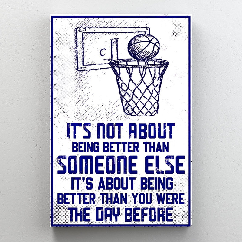 «Basketball Its Not About Being Better on Canvas», impression, H 14 po x l 11 po x P 1,25 po