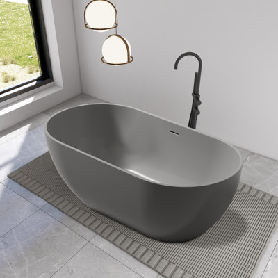 59'' x 29.5'' Freestanding Soaking Solid Surface Bathtub