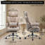 Fauteuil de direction ergonomique robuste à haut dossier avec repose-pieds rétractable, 400 lb, beige foncé-569021284