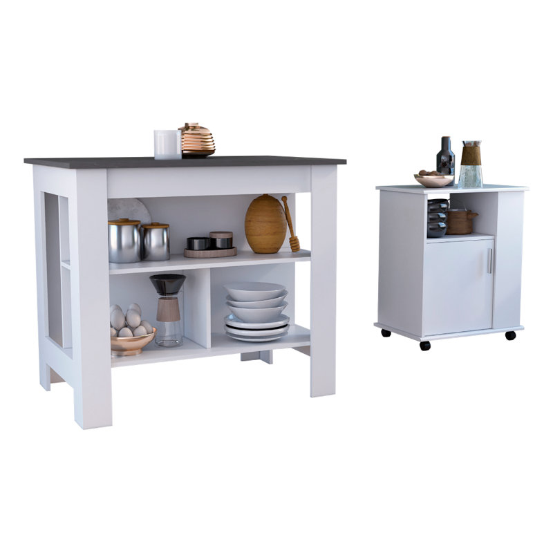 Ensemble de salle à manger de cuisine moderne 2 pièces, panneau de fibres à densité moyenne 27,5 x 40,5 pouces, blanc, finition grain de bois, fabrication robuste, assemblage facile