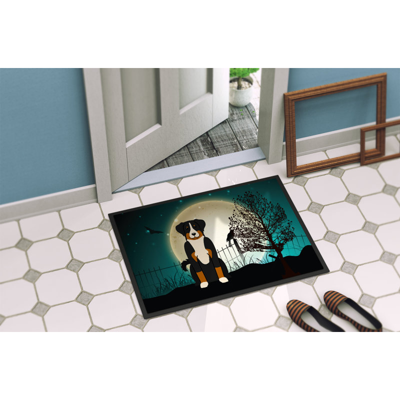 Tapis d'entrée antidérapant Cenno Halloween Appenzeller Sennenhund, Rectangle 2 pi x 3 pi