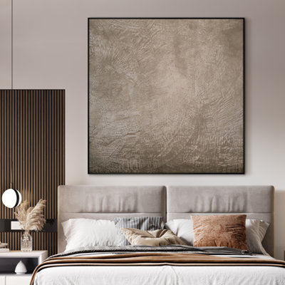 Faded Neutral Modern Rustic Abstract Illustrations Extra Large Framed Wall Art - Digital Print (Frame Assembly Required)